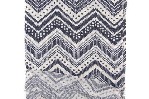 Heather Blue and Cream Chevron Sweater Knit Fabric 1 yard and 25 inches